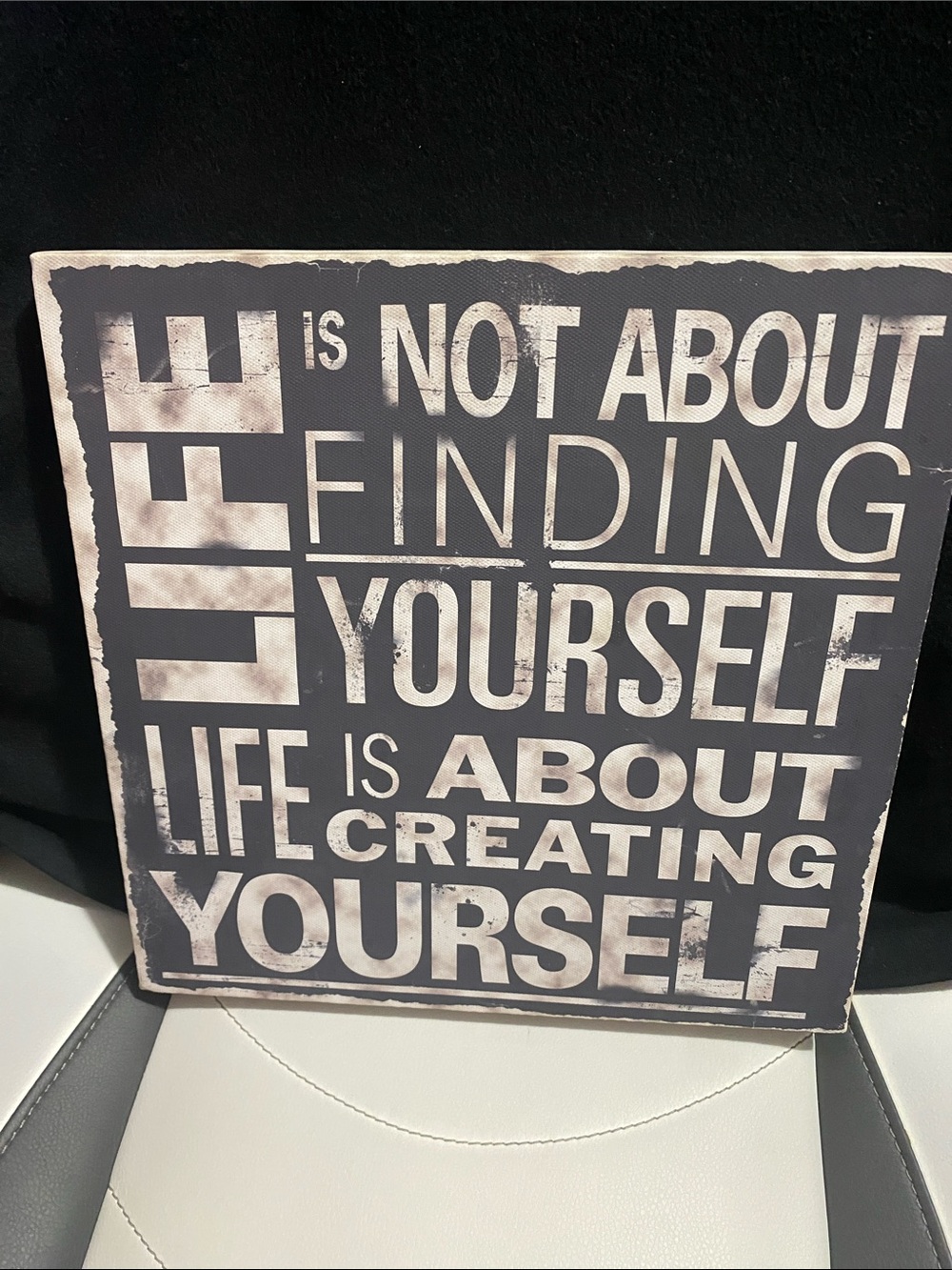 Wall Decor - Wood & Canvas Inspirational  - Daily Quotes - Excellent condition
